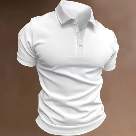 Hot OUKU Men's Sport Polo Polo Shirt Casual Holiday Lapel Short Sleeve Fashion Basic Plain Button Summer Regular Fit Black White Navy Blue Blue Khaki Gray Sport Polo