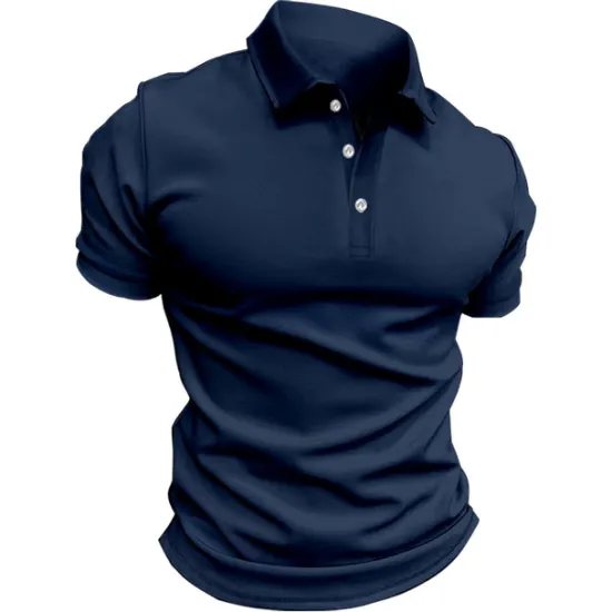 Hot OUKU Men's Sport Polo Polo Shirt Casual Holiday Lapel Short Sleeve Fashion Basic Plain Button Summer Regular Fit Black White Navy Blue Blue Khaki Gray Sport Polo