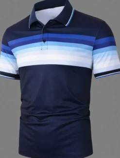Hot OUKU Men's Sport Polo Polo Shirt Casual Holiday Lapel Short Sleeve Fashion Basic Color Block Button Summer Regular Fit Dark red Yellow Dark Navy Purple Green Grey Sport Polo