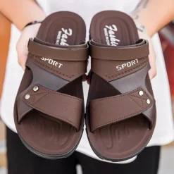 Online OUKU Men's Sport Sandals with Adjustable Straps, Comfortable Outdoor Footwear for Beach, Hiking, and Casual Wear