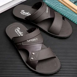 Online OUKU Men's Sport Sandals with Adjustable Straps, Comfortable Outdoor Footwear for Beach, Hiking, and Casual Wear
