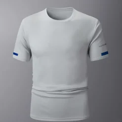 Discount OUKU Men's Sport T Shirt Quick Dry Tee Crew Neck Summer Solid Color Plain Short Sleeves Sports & Outdoors Casual Basic Fitness Casual Daily Dark Grey White Black Top Tee for Men