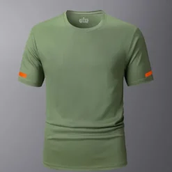 Discount OUKU Men's Sport T Shirt Quick Dry Tee Crew Neck Summer Solid Color Plain Short Sleeves Sports & Outdoors Casual Basic Fitness Casual Daily Dark Grey White Black Top Tee for Men