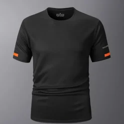 Discount OUKU Men's Sport T Shirt Quick Dry Tee Crew Neck Summer Solid Color Plain Short Sleeves Sports & Outdoors Casual Basic Fitness Casual Daily Dark Grey White Black Top Tee for Men