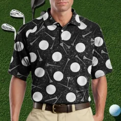 Discount OUKU Men's Sports Polo Shirts Golf Shirt Short Sleeve Polo Shirts Collared Shirts Casual Sportswear Vacation Wear Buttons 3D Print Wine Blue Green