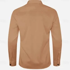 Hot OUKU Men's Star Western Shirt Cowboy Shirt Long Sleeve Western Spring Fall Turndown Button Up Brown
