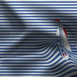 New OUKU Men's Stripe Sailboat Swim Trunks Swim Shorts Board Shorts Mid Waist Fashion Streetwear Designer Casual Daily Holiday Pocket Elastic Waist 3D Print Designer Clothing Apparel Blue