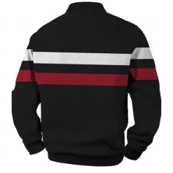 OUKU Men's Stripe Stripes Rugby Polo Cable Knit Polo Long Sleeve Polo Shirts Collared Shirts Casual Outdoor Athleisure 3D Print Spring Fall Winter Yellow Red Blue