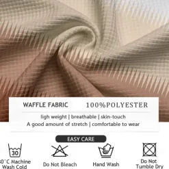Hot OUKU Men's Stripe Waffle Polo Shirts Golf Shirt Long Sleeve Polo Shirts Collared Shirts Casual Business Casual Dailywear Athleisure Buttons 3D Print Spring Fall Winter Blue Purple Brown
