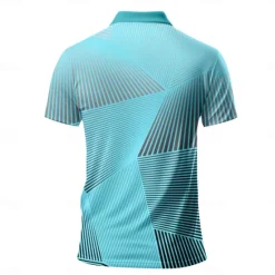 Clearance OUKU Men's Striped Polo Shirts Golf Shirt Short Sleeve Polo Shirts Collared Shirts Business Casual WorkWear Formal Wear Festival Wear Buttons 3D Print Spring & Summer Blue