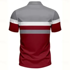Best OUKU Men's Striped Polo Short Sleeve Polo Shirts Collared Shirts Business Casual School Outdoor Athleisure Daily Wear 3D Print Summer Black Red Blue
