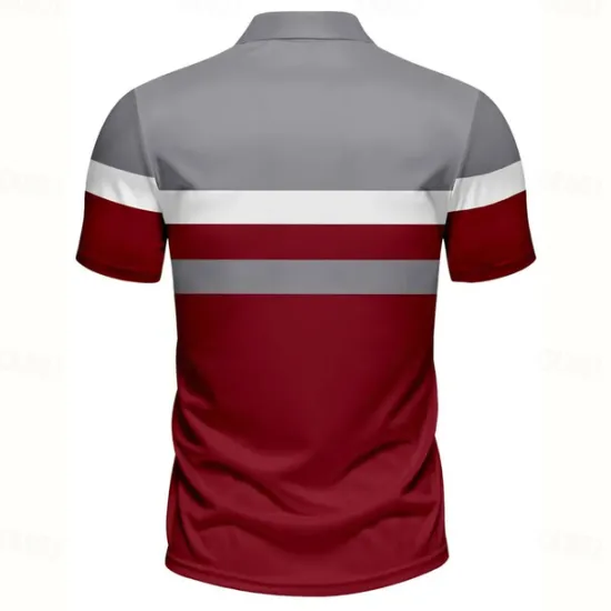 Best OUKU Men's Striped Polo Short Sleeve Polo Shirts Collared Shirts Business Casual School Outdoor Athleisure Daily Wear 3D Print Summer Black Red Blue