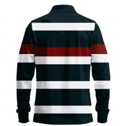 Discount OUKU Men's Striped Rugby Polo Shirts Long Sleeve Polo Shirts Collar Business Casual Formal Outdoor Street Dailywear Buttons 3D Print Spring Fall Winter Red Blue Purple