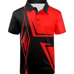 Clearance OUKU Men's Striped Sports Polo Shirts Golf Shirt Short Sleeve Polo Shirts Collared Shirts Casual Sportswear Vacation Wear Buttons 3D Print Yellow Red Navy Blue