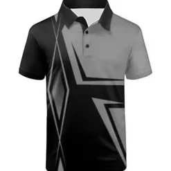 Clearance OUKU Men's Striped Sports Polo Shirts Golf Shirt Short Sleeve Polo Shirts Collared Shirts Casual Sportswear Vacation Wear Buttons 3D Print Yellow Red Navy Blue