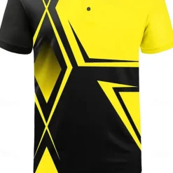 Clearance OUKU Men's Striped Sports Polo Shirts Golf Shirt Short Sleeve Polo Shirts Collared Shirts Casual Sportswear Vacation Wear Buttons 3D Print Yellow Red Navy Blue