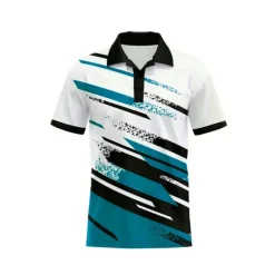 Outlet OUKU Men's Striped Sports Polo Shirts Golf Shirt Short Sleeve Polo Shirts Collared Shirts Casual Sportswear Vacation Wear Buttons 3D Print Black Red Blue