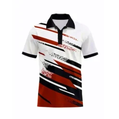 Outlet OUKU Men's Striped Sports Polo Shirts Golf Shirt Short Sleeve Polo Shirts Collared Shirts Casual Sportswear Vacation Wear Buttons 3D Print Black Red Blue