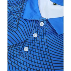 Online OUKU Men's Striped Sports Polo Shirts Golf Shirt Short Sleeve Polo Shirts Collared Shirts Casual Sportswear Vacation Wear Buttons 3D Print Black and Red Black-White Black