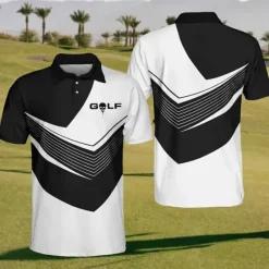 Hot OUKU Men's Striped Sports Polo Shirts Golf Shirt Short Sleeve Polo Shirts Collared Shirts Casual Sportswear Vacation Wear Buttons 3D Print Black Yellow Red