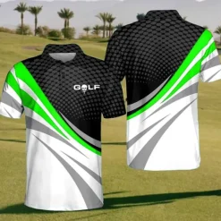 Hot OUKU Men's Striped Sports Polo Shirts Golf Shirt Short Sleeve Polo Shirts Collared Shirts Casual Sportswear Vacation Wear Buttons 3D Print Black Yellow Red