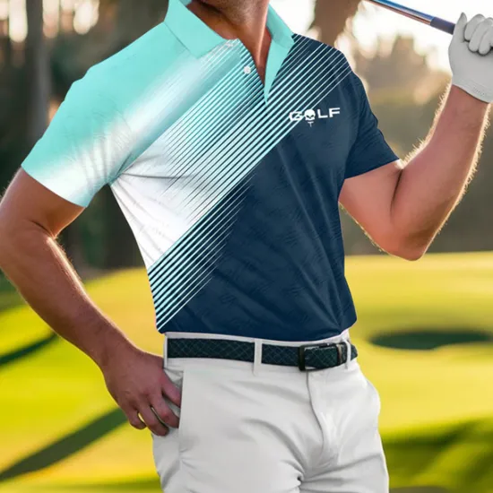 Discount OUKU Men's Striped Sports Polo Shirts Golf Shirt Short Sleeve Polo Shirts Collared Shirts Casual Sportswear Vacation Wear Buttons 3D Print Blue-Green Red Blue