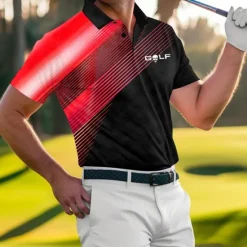 Discount OUKU Men's Striped Sports Polo Shirts Golf Shirt Short Sleeve Polo Shirts Collared Shirts Casual Sportswear Vacation Wear Buttons 3D Print Blue-Green Red Blue