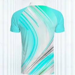 New OUKU Men's Striped Sports Polo Shirts Golf Shirt Short Sleeve Polo Shirts Collared Shirts Casual Sportswear Vacation Wear Buttons 3D Print Spring & Summer Mint Green