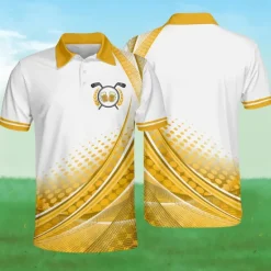 Outlet OUKU Men's Striped Sports Polo Shirts Golf Shirt Short Sleeve Polo Shirts Collared Shirts Sportswear Vacation Wear Buttons 3D Print Summer Spring Yellow Blue