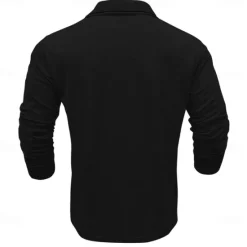 Discount OUKU Men's Striped Waffle Polo Shirts Long Sleeve Polo Shirts Collar Business Casual Formal Outdoor Vacation Dailywear Buttons 3D Print Spring Fall Winter Black Yellow Red