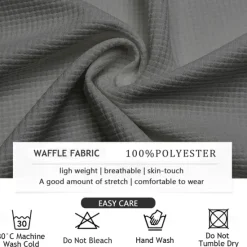 OUKU Men's Striped Waffle Polo Shirts Golf Shirt Long Sleeve Polo Shirts Collared Shirts Casual Business Casual Home Office Dailywear Buttons 3D Print Spring Fall Winter Black And White Blue Gray