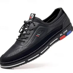 OUKU Men's Stylish Brown Faux Leather Casual Shoes with Black Contrast Detail, Comfortable Fit and Durable Sole, Ideal for Everyday Wear and Smart Casual Occasions