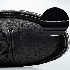 OUKU Men's Stylish Brown Faux Leather Casual Shoes with Black Contrast Detail, Comfortable Fit and Durable Sole, Ideal for Everyday Wear and Smart Casual Occasions
