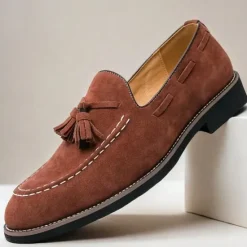 Best OUKU Men's Suede Tassel Loafers – Elegant Slip-On Dress Shoes, Comfortable and Stylish, Perfect for Business, Casual Events, and Formal Occasions