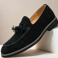 Best OUKU Men's Suede Tassel Loafers – Elegant Slip-On Dress Shoes, Comfortable and Stylish, Perfect for Business, Casual Events, and Formal Occasions