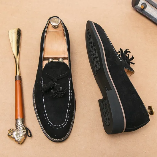 Best OUKU Men's Suede Tassel Loafers – Elegant Slip-On Dress Shoes, Comfortable and Stylish, Perfect for Business, Casual Events, and Formal Occasions