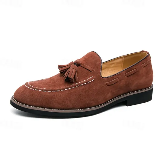 Best OUKU Men's Suede Tassel Loafers – Elegant Slip-On Dress Shoes, Comfortable and Stylish, Perfect for Business, Casual Events, and Formal Occasions