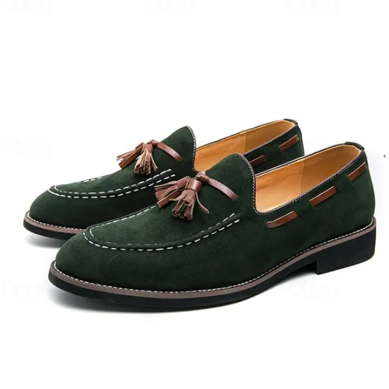Best OUKU Men's Suede Tassel Loafers – Elegant Slip-On Dress Shoes, Comfortable and Stylish, Perfect for Business, Casual Events, and Formal Occasions