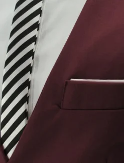 Hot OUKU Men's Suit Vest Waistcoat Formal Wedding Work Business / Ceremony / Wedding Fashion 1920s All Seasons Polyester Solid Colored V Neck Slim Wine Black White Navy Blue Vest