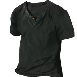 Clearance OUKU Men's Summer Shirt Casual Shirt Beach Shirt T shirt Tee Henley Shirt Plain V Neck Casual Daily Short Sleeve Clothing Apparel Fashion Comfortable