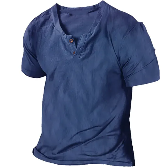 Clearance OUKU Men's Summer Shirt Casual Shirt Beach Shirt T shirt Tee Henley Shirt Plain V Neck Casual Daily Short Sleeve Clothing Apparel Fashion Comfortable