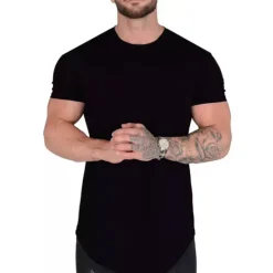 OUKU Men's Summer Shirt T shirt Tee Crew Neck Short Sleeve Sports & Outdoor Vacation Going out Casual Daily Soft Plain Black White Activewear Fashion Sport