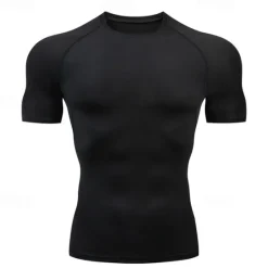 Online OUKU Men's Summer Shirt T shirt Tee Crew Neck Short Sleeve Sports & Outdoor Fitness Vacation Going out Casual Daily Breathable Soft Plain 1 2 Activewear Fashion Sport