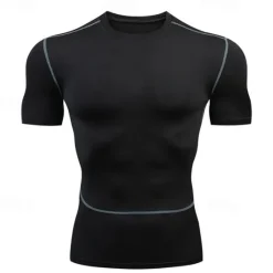 Online OUKU Men's Summer Shirt T shirt Tee Crew Neck Short Sleeve Sports & Outdoor Fitness Vacation Going out Casual Daily Breathable Soft Plain 1 2 Activewear Fashion Sport