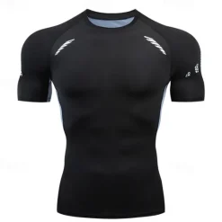 Online OUKU Men's Summer Shirt T shirt Tee Crew Neck Short Sleeve Sports & Outdoor Fitness Vacation Going out Casual Daily Breathable Soft Plain 1 2 Activewear Fashion Sport