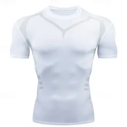 Online OUKU Men's Summer Shirt T shirt Tee Crew Neck Short Sleeve Sports & Outdoor Fitness Vacation Going out Casual Daily Breathable Soft Plain 1 2 Activewear Fashion Sport