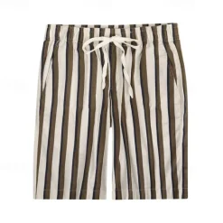 Outlet OUKU Men's Summer Shorts Beach Shorts Casual Shorts Drawstring Pocket Elastic Waist Stripe Comfort Breathable Short Vacation Holiday Beach Hawaiian Boho Red Blue
