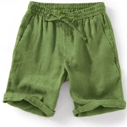 Hot OUKU Men's Summer Shorts Beach Shorts Drawstring Elastic Waist Plain Breathable Soft Short Casual Daily Holiday Streetwear Hawaiian Blue Green Micro-elastic