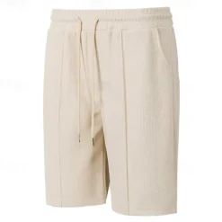 Discount OUKU Men's Summer Shorts Beach Shorts Casual Shorts Pleated Shorts Pocket Drawstring Elastic Waist Plain Comfort Breathable Short Outdoor Vacation Sport Casual Black White
