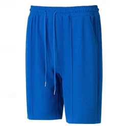 Discount OUKU Men's Summer Shorts Beach Shorts Casual Shorts Pleated Shorts Pocket Drawstring Elastic Waist Plain Comfort Breathable Short Outdoor Vacation Sport Casual Black White